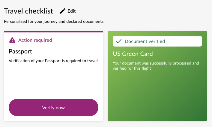 Sample UI, checklist item resolved