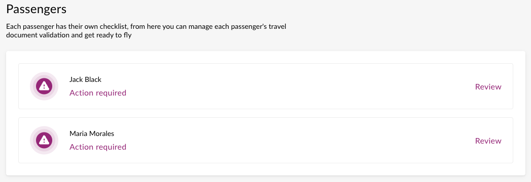 Sample UI, multipax
